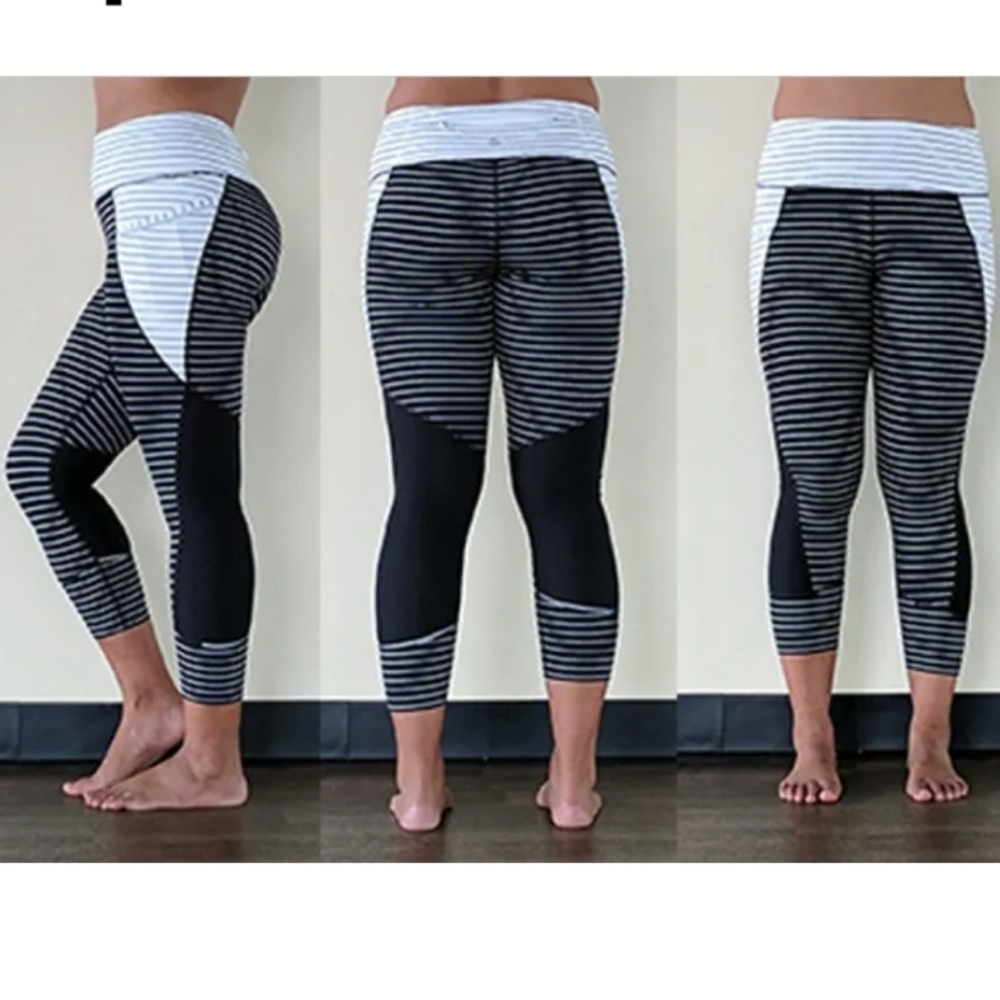 Athleta stripe relay crops size M like new